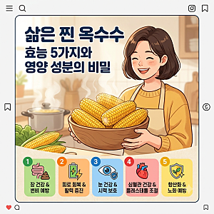 삶은 찐 옥수수 효능 5가지와 초당옥수수 혈당 칼로리 비교, 옥수수수염차 부종 완화 효과
