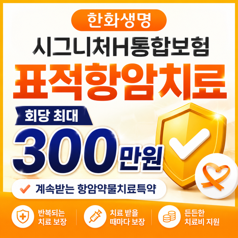 한화생명 시그니처H통합보험, 표적항암치료 회당 최대 300만원