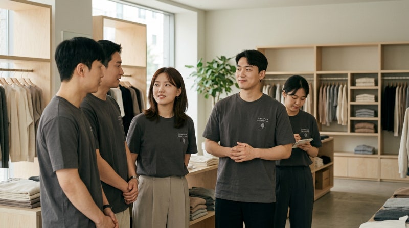프랜차이즈 유니폼 티셔츠 제작, 가맹점마다 똑같이 맞추는 법