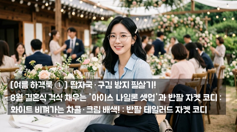 [여름 하객룩 ①] 땀자국·구김 방지 필살기! 8월 결혼식 격식 채우는 '아이스 나일론 셋업'과 ....