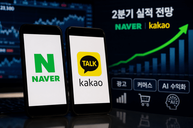 네이버 <b>카카오 2분기</b> 실적 전망 호조, 광고와 커머스가 이끈... 