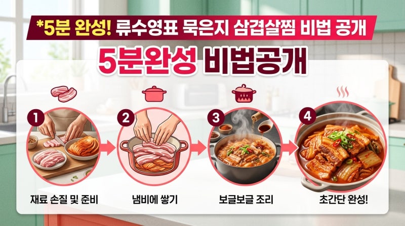 류수영 묵은지 삼겹살 돼지고기 김치찜 만들기 vs 일반 레시피, 직접 해보니 맛의 차이는?