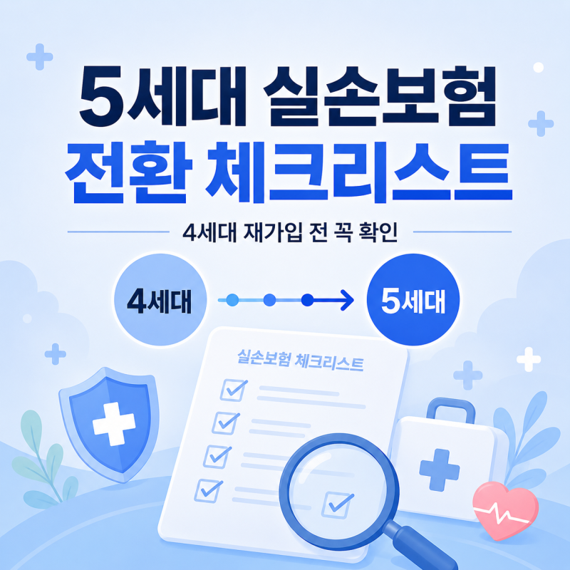 5세대 실손보험 전환 체크리스트｜4세대 재가입 전 꼭 확인할 것