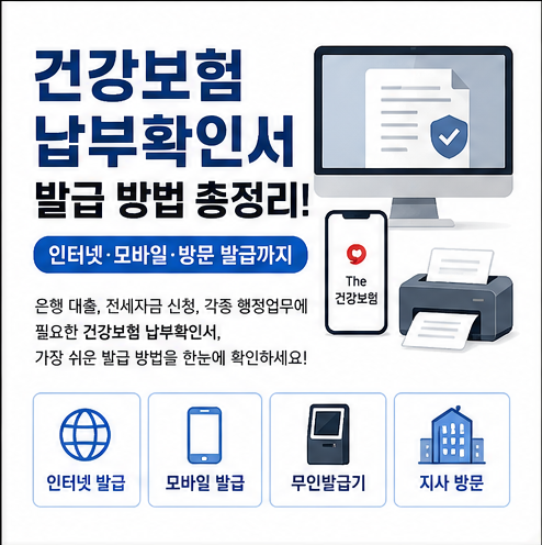 건강보험 납부확인서 발급 방법 총정리! 인터넷·모바일·방문 발급까지