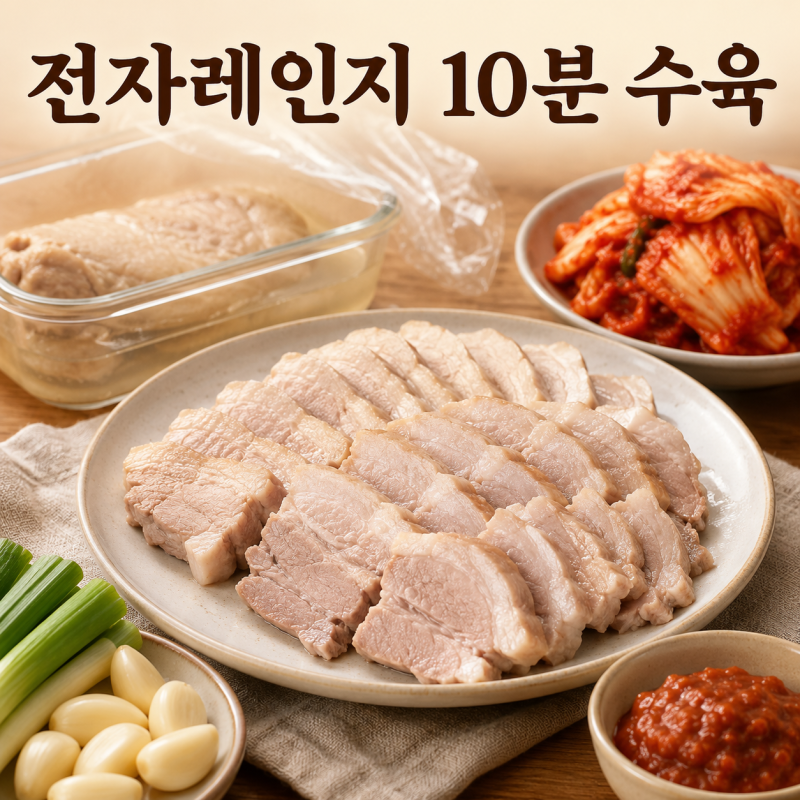 전자레인지 10분 수육, 소금 후추 맛술로 촉촉하게 익히는 법