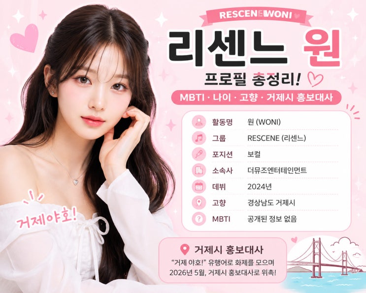 원이 프로필 총정리! MBTI부터 고향, <b>거제시 홍보대사</b> 이야기까지