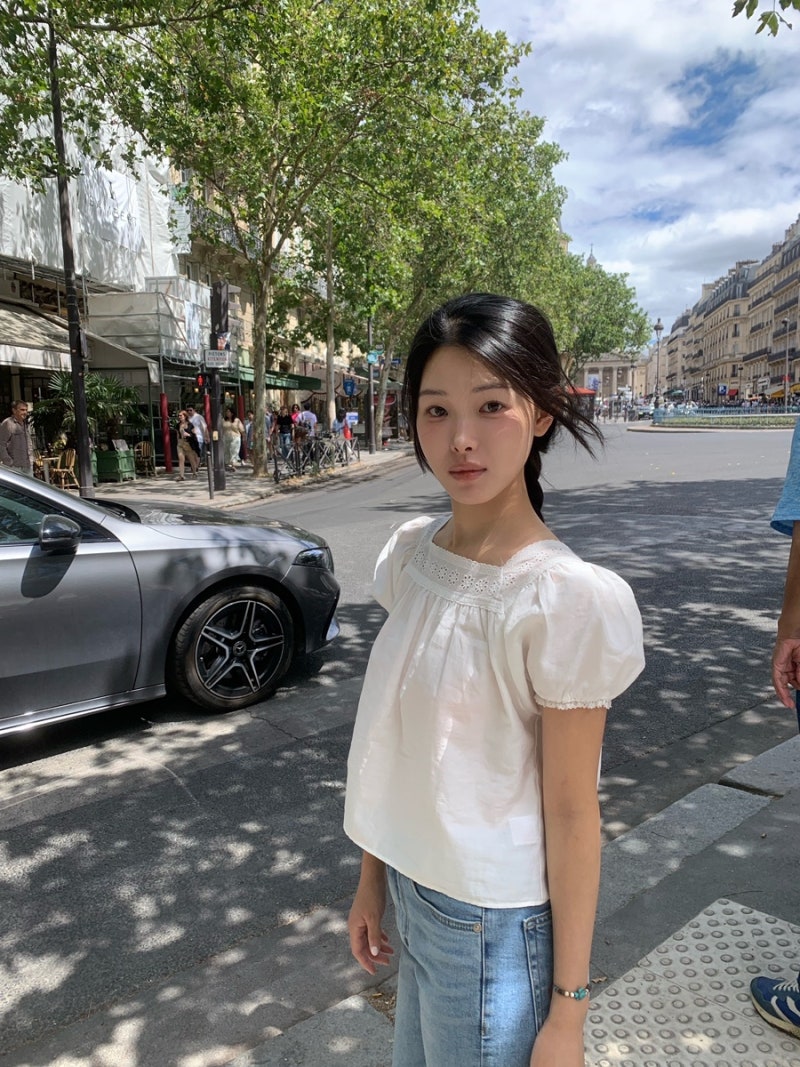 오헤브 AU RÊVE Lucie Eyelet Blouse(9th)