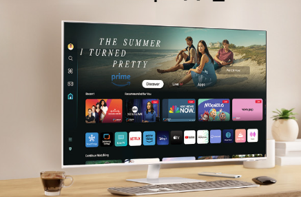 자취방 원룸 이동식 삼탠바이미 삼성 스마트 모니터 M5 80cm 32인치 화이트 IPTV OTT 패키지