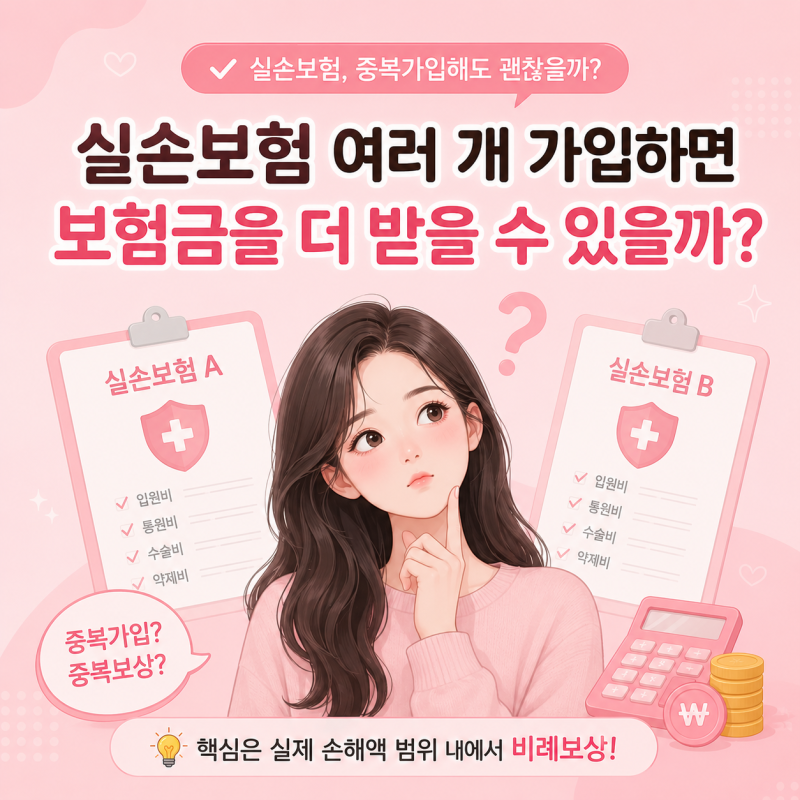 실손보험 여러 개 가입하면 보험금을 더 받을 수 있을까? 중복가입 전 꼭 알아야 할 사실