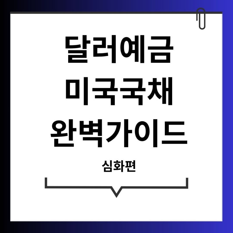 달러예금과 미국 국채 완벽가이드/ 달러를 은행에 맡길까, 미국 정부에 빌려줄 것인가 / 가입....