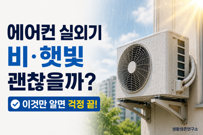 에어컨 실외기 비·햇빛 맞아도 괜찮을까? 그늘막·커버(덮개)·녹·화재 위험·수명 총정리