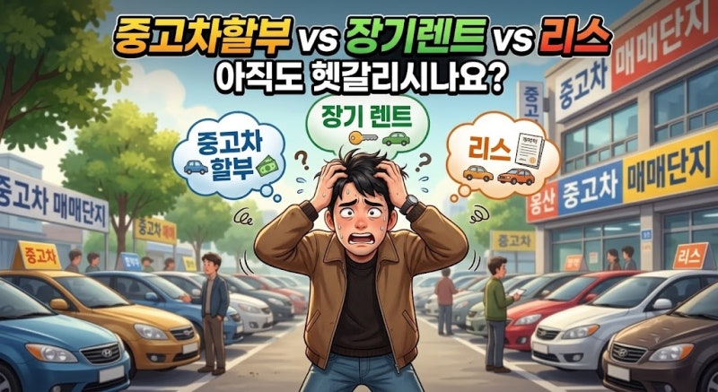 중고차할부 vs 장기렌트 vs 리스 아직도 헷갈리시나요?