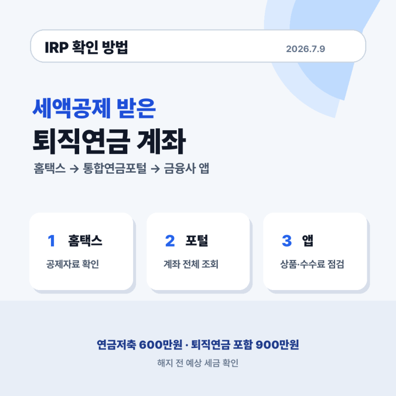 IRP 확인 방법: 세액공제 받은 퇴직연금 계좌 점검하기