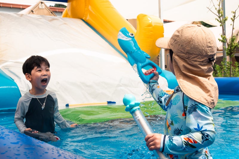 애둘맘이 추천하는 용인 아기랑 물놀이바베큐 #해밀리아 모래놀이와 에어바운스수영장이 함....