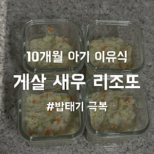 [아기식단] 10개월 아기 이유식·유아식｜밥태기 극복 메뉴 초간단 게살 새우 리조또 만들기