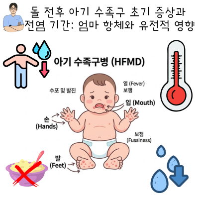 돌 전후 아기 수족구 초기 증상과 전염 기간: 엄마 항체와 유전적 영향