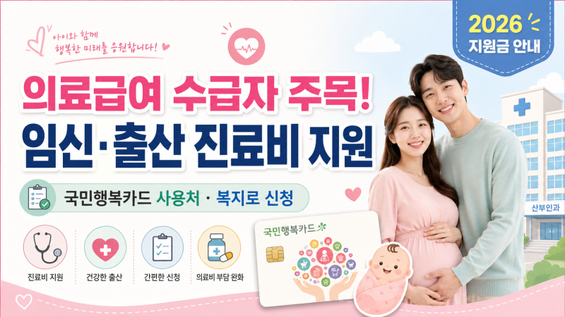 의료급여 수급자 주목! 임신 출산 진료비 국민행복카드 사용처 및 복지로 가이드