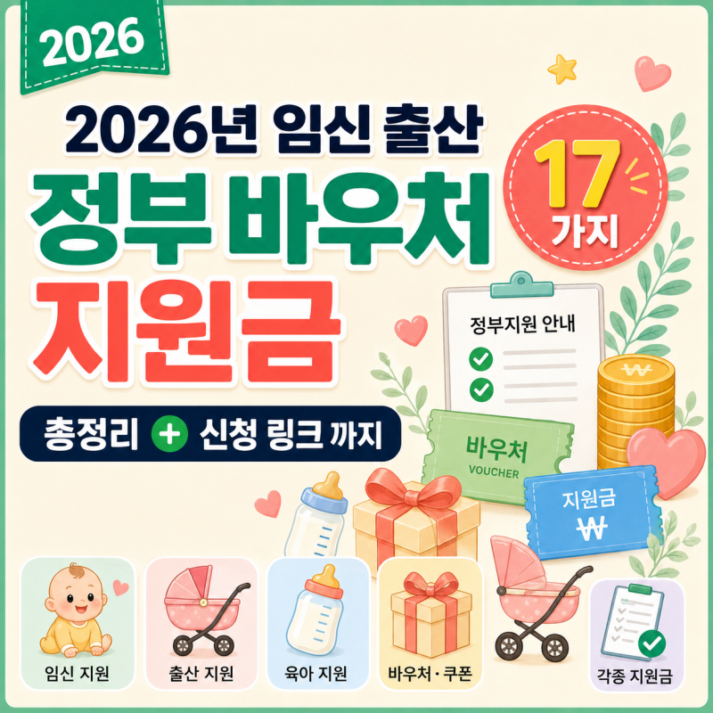 2026년 임신 출산 정부 바우처 지원금 17가지 총정리 + 신청 링크 까지