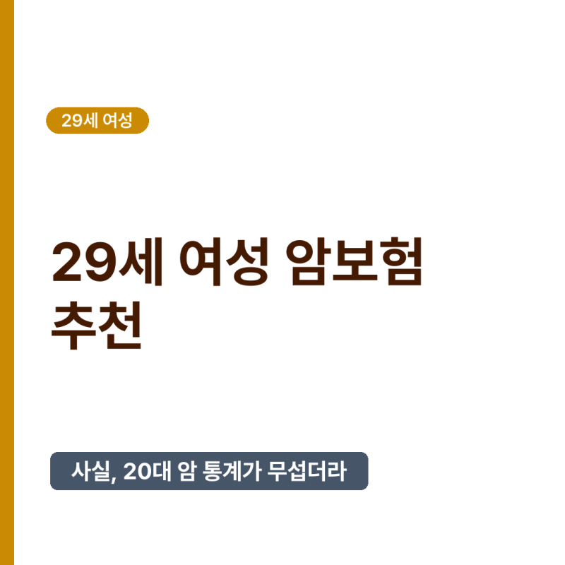 2026년, 29세 여성 암보험 추천? 직접 비교하고 고른 진짜 조건들