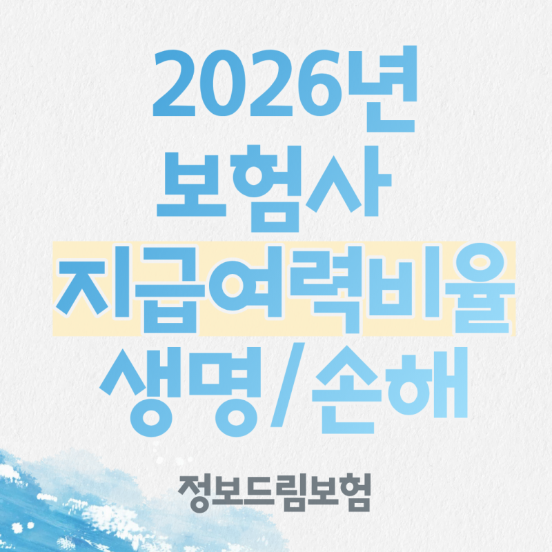 가입한 보험사 안전할까? 2026 지급여력비율 확인하세요