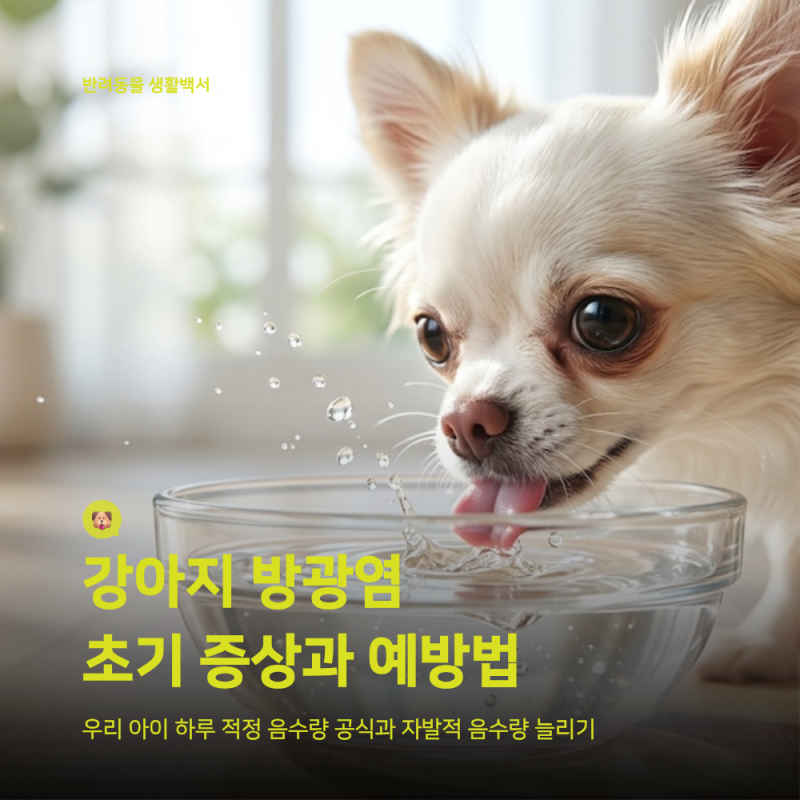 강아지 방광염 원인과 결석 예방 가이드: 하루 적정 음수량 계산법과 쉽게 물 먹이는 꿀팁