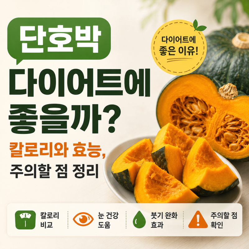 단호박 다이어트에 좋을까? 칼로리와 효능, 주의할 점 정리