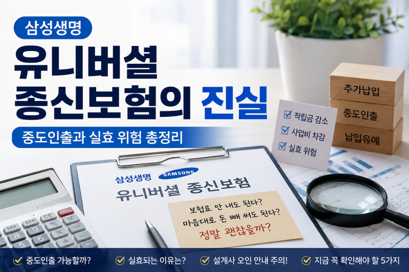 삼성생명 유니버설 종신보험의 진실 중도인출과 실효 해지 위험 총정리