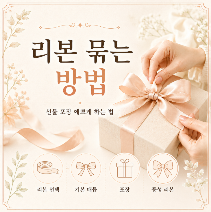 리본 묶는 방법 총정리 (선물 포장 예쁘게 하는 법)