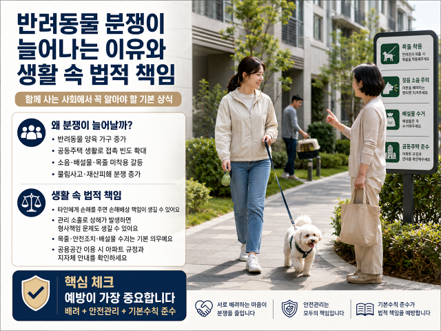 반려동물 분쟁이 늘어나는 이유와 생활 속 법적 책임