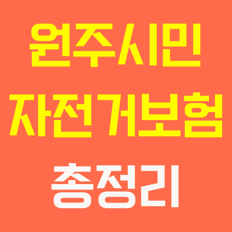 원주시민 자전거보험 총정리, 자동가입부터 보장내용·보장금액까지 한눈에