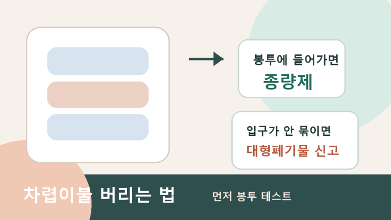 차렵이불버리는법 ? 봉투에 구겨 넣어 입구가 묶이면 종량제, 아니면 신고하면 됩니다.