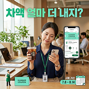 점심시간에 알아보는 스타벅스 서머쿠폰 차액 계산법