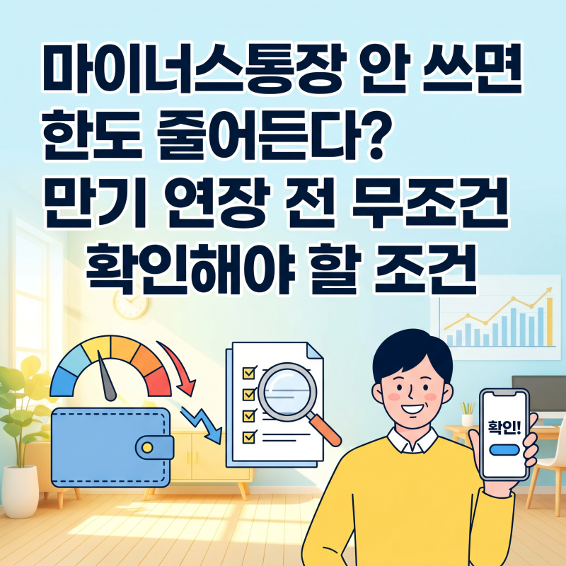 마이너스통장 안 쓰면 한도 줄어든다? 만기 연장 전 무조건 확인해야 할 조건