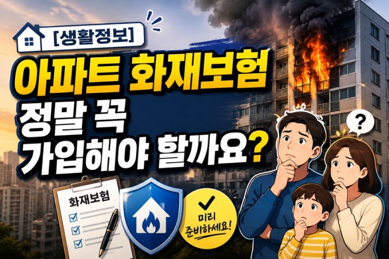[생활정보] 아파트 화재보험 정말 꼭 가입해야 할까요?
