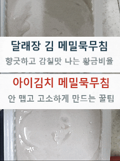 아이 반찬 추천: 안 맵게 만든 메밀묵 무침 2가지 버전! (아이김치 들기름 메밀묵 & 달래장 김....