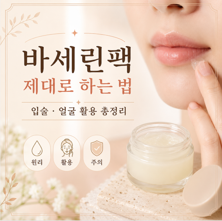 바세린팩 제대로 하는 법 (입술,얼굴 활용 총정리)