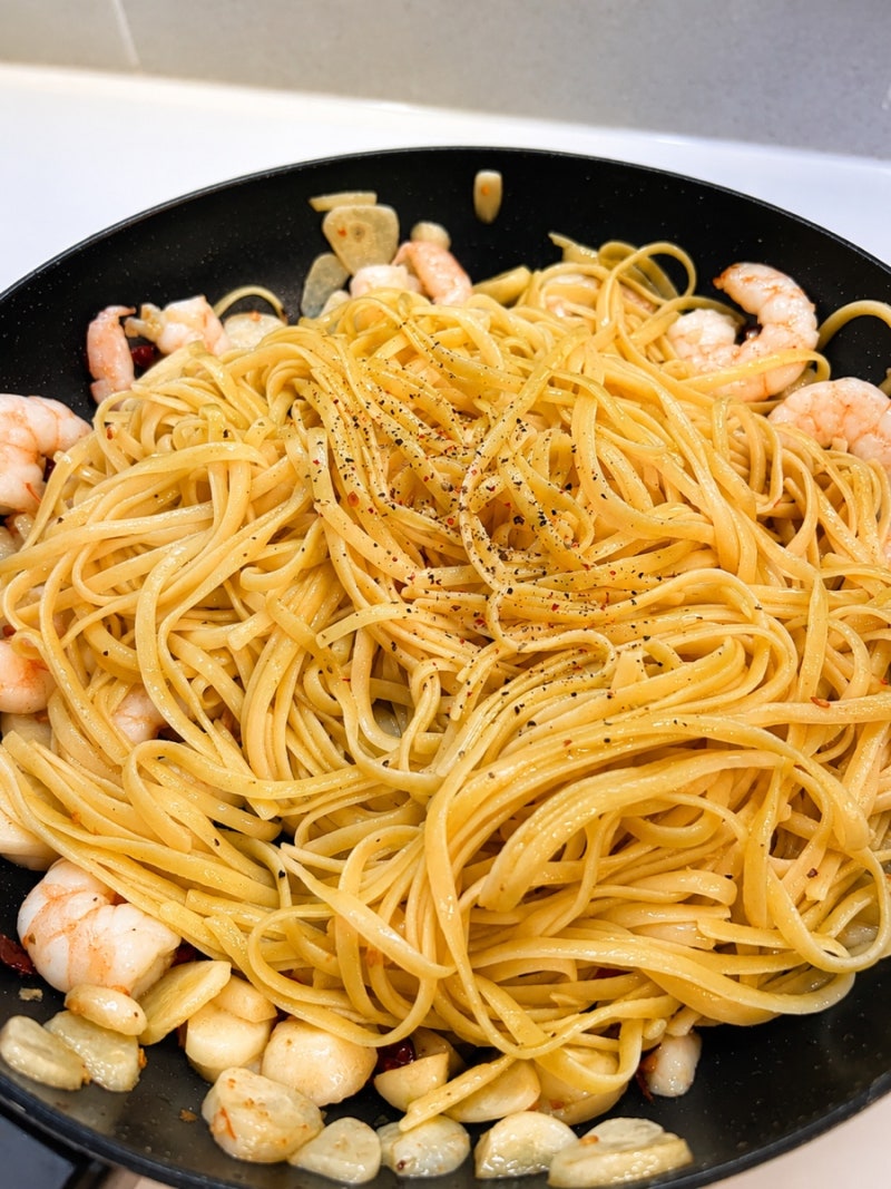 새우 알리오올리오 레시피 | 참치액 넣으면 감칠맛이 달라져요