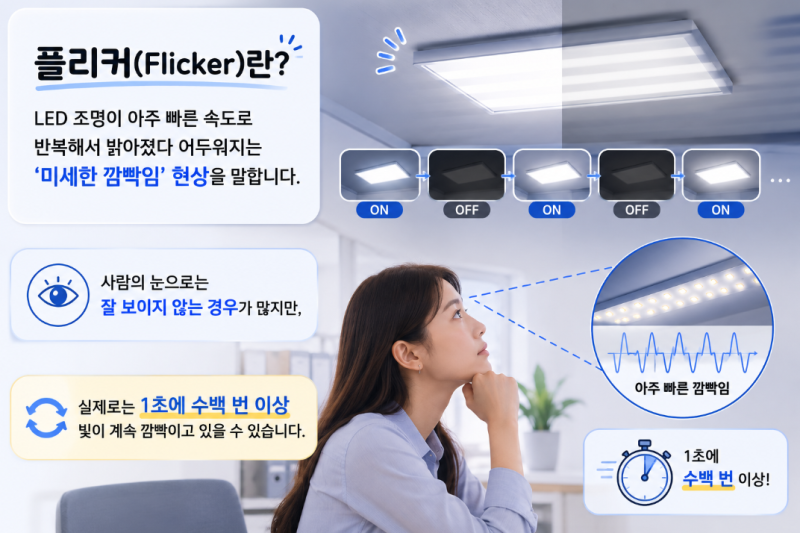 [지엘텍 대리점] 플리커(Flicker)란 무엇일까요? 플리커프리 LED 조명을 선택해야 하는 이유