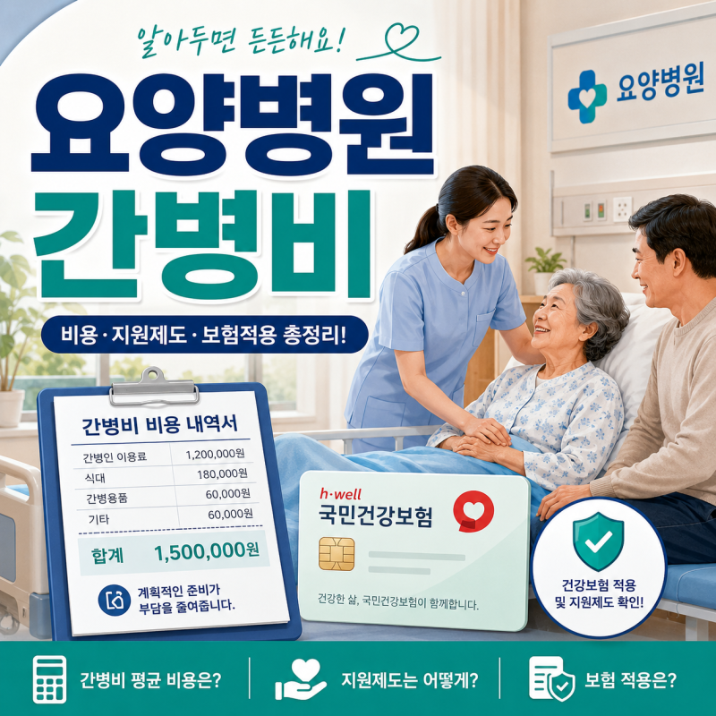 요양병원 간병비 한 달 얼마일까, 월 부담금 확인 전 꼭 알아야 할 내용