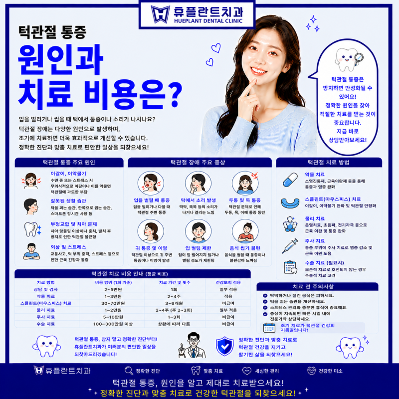 광주 계림동 치과 턱관절 통증 원인과 치료 비용은?