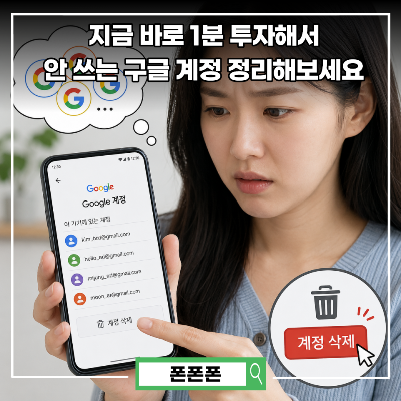 구글 계정 삭제, 로그아웃만 하면 계속 남아 있습니다