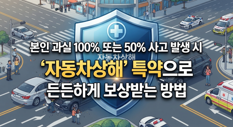 과실 100%부터 50% 쌍방사고까지! 내 자동차보험 '자상(자동차상해)' 담보 활용법 (본치료비·휴....