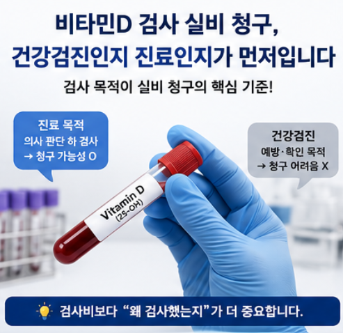 비타민D 검사 실비 청구, 건강검진인지 진료인지가 먼저입니다