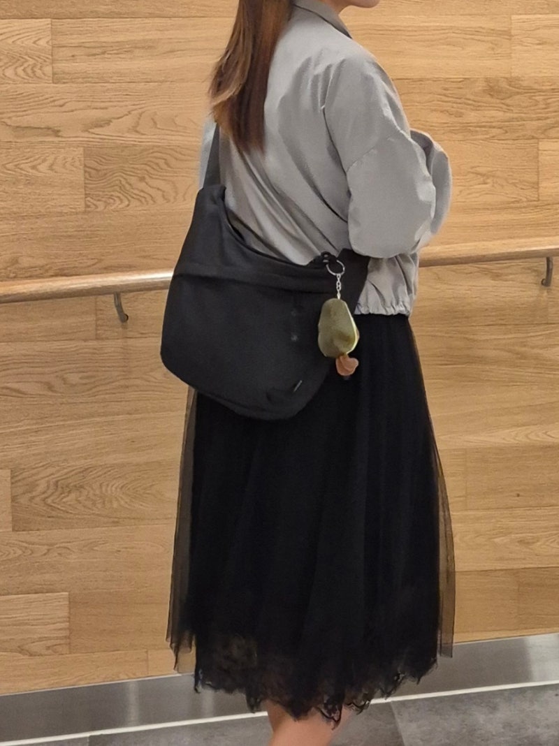 제이두두 남녀공용 반달크로스백 대용량 반달백 슬링백 가벼운 여행용 가방 + 키링세트