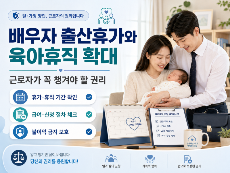 배우자 출산휴가와 육아휴직 확대, 근로자가 꼭 챙겨야 할 권리