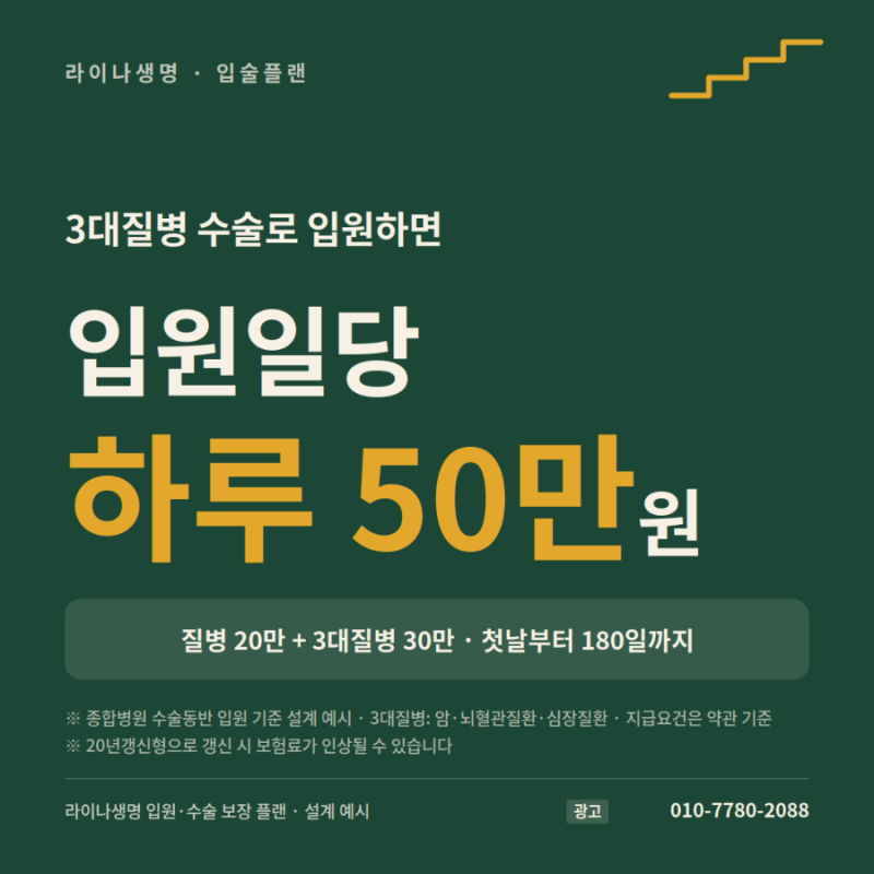라이나손보 입원일당 50 수술비