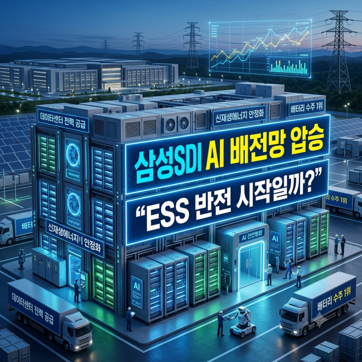 삼성SDI <b>AI 배전망</b> 압승 “<b>ESS</b> 반전 시작일까?”