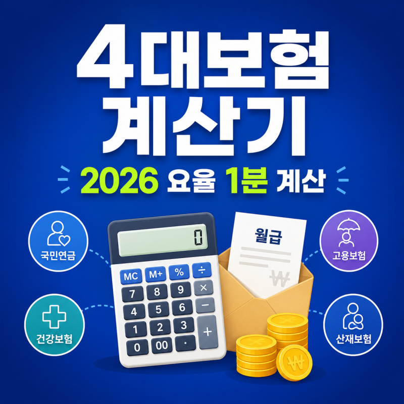 4대보험 계산기 사용법, 2026년 요율로 내 보험료 계산하기