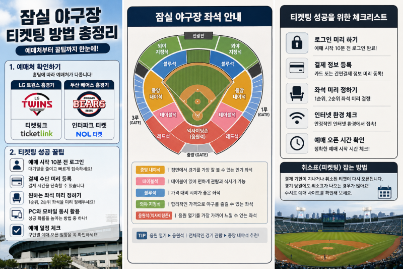 잠실 야구장 티켓팅 방법 총정리! 예매 성공률 높이는 꿀팁까지 한눈에