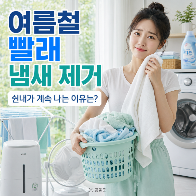 여름철 빨래 냄새 제거 방법, 쉰내는 왜 계속 날까?